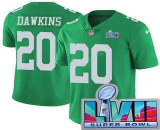 Men's Philadelphia Eagles #20 Brian Dawkins Limited Green Rush Super Bowl LVII Vapor Jersey,We sell and wholesale Men's Philadelphia Eagles #20 Brian Dawkins Limited Green Rush Super Bowl LVII Vapor Jersey on line form chian!
